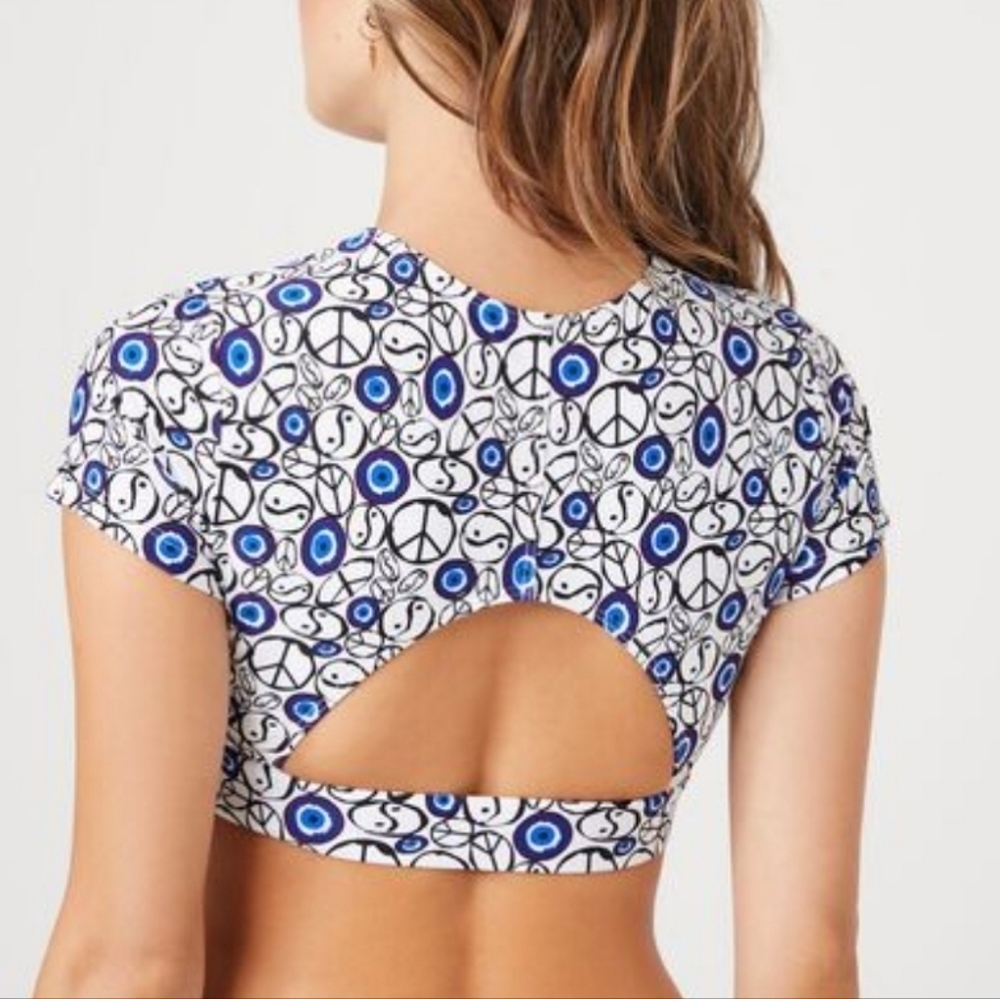 Forever 21 Evil Eye Rash Guard Swim Set - Picture 2 of 13